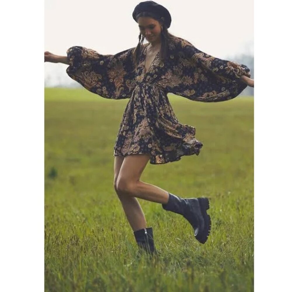 Free People Arzel Printed Mini Dress NWOT - Picture 6 of 11